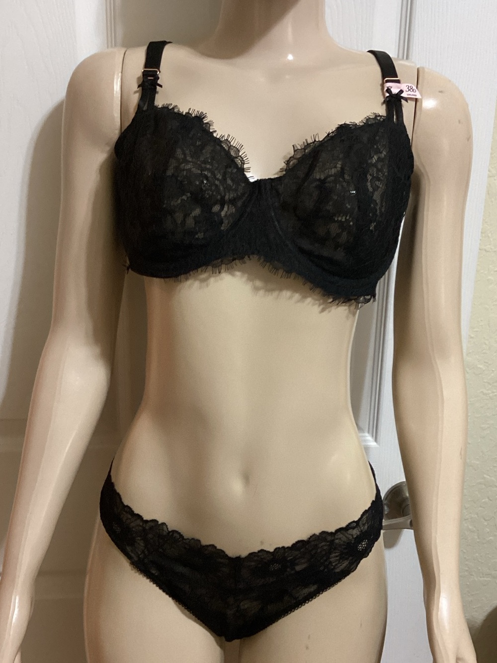 Victoria's Secret Black Lace Underwire Bra & Bikini Set